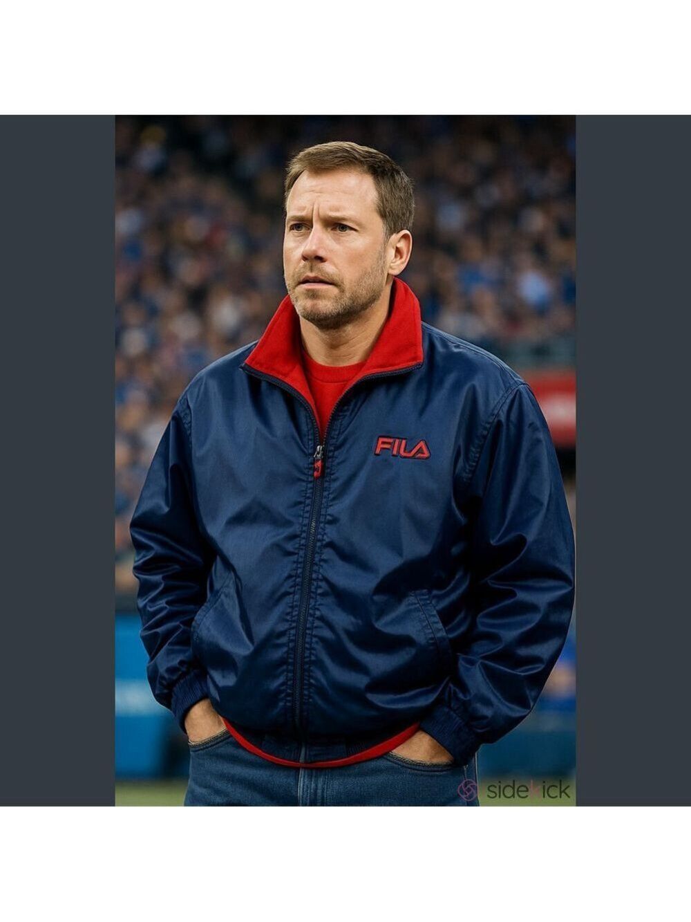 FILA Track Jacket, Size Medium, PTP 26”, Length 29”, Reversible Red or Navy (T6)
